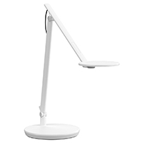 Lampe de travail Nova, socle posé sur une surface, couleur blanc arctique