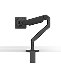 BRAS SUPPORT-ÉCRAN M2.1 AVEC SOCLE DE SUPPORT DE FIXATION EN DEUX PIÈCES, NOIR AVEC FINITION NOIRE