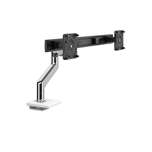 Bras Support-écran M8.1 Avec Barre Transversale, Support À Pince Sur Bureau Coulissant, 25 Mm, Aluminium Poli Avec Finition Blanche