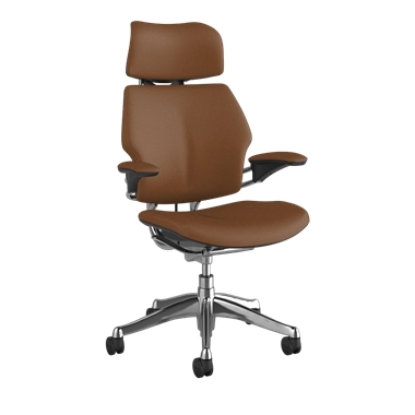 Siège Freedom avec appui-tête, Corvara Saddle/Tan, cadre Aluminium poli avec surpiqûres Graphite