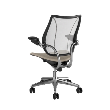 Fauteuil de bureau Liberty, dossier Pinstripe White, siège Hallingdal 65 0200, cadre poli avec surpiqûres noires Picture 3