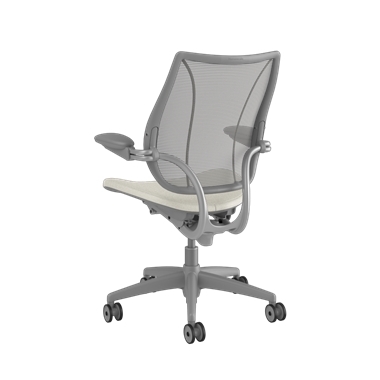 Fauteuil de travail Liberty, dossier Pinstripe Silver, siège Ticinio Glacier Cadre Argent avec surpiqûres argent Picture 3