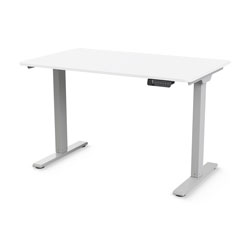 EFloat Go 2.0, 584 mm X 1 168 mm Plateau en stratifié blanc et base argentée