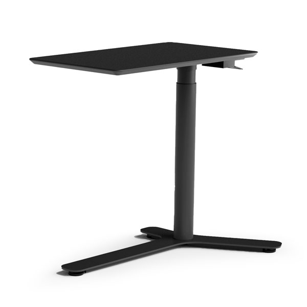 Float Mini, Noir carbone - Plateau en linoléum naturel, base Noir carbone