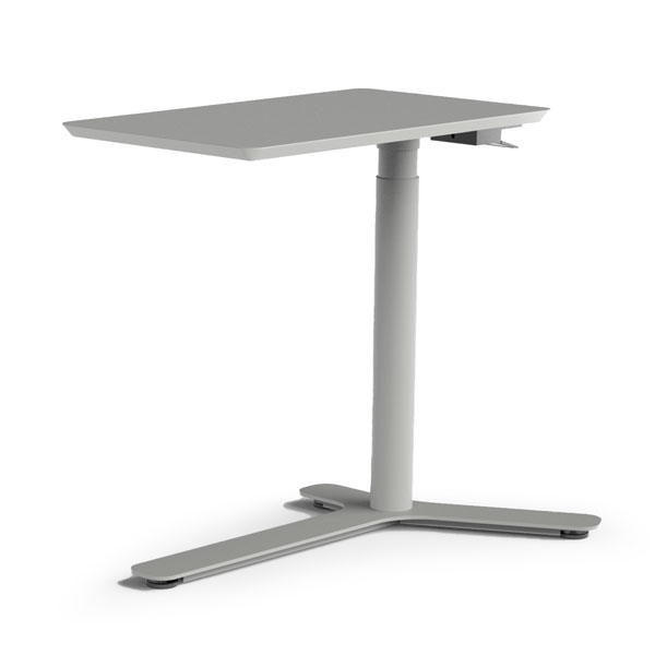Float Mini, Gris pierre - Plateau en linoléum naturel, base Gris pierre