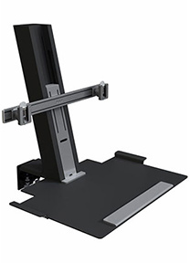 Support lourd QuickStand avec grand plateau et barre transversale, noir