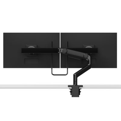 Bras support d’écrans double M8.1, barre transversale avec poignée, liaisons angulaires/dynamiques, gris, VESA 100 × 100 mm