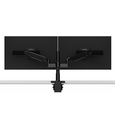 Bras support d’écrans double M/Flex M2.1, liaisons dynamiques avec curseur, mât 12 po, VESA 100 × 100 mm
