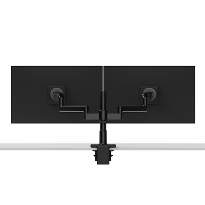 Bras support d’écrans double M/Flex M2.1, liaison dynamique 8 po, mât 12 po, VESA 100 × 100 mm