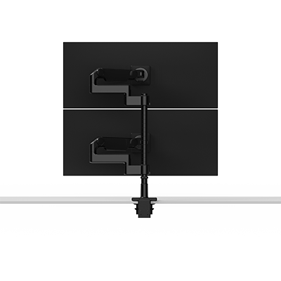 Bras support d’écrans double empilé (un au-dessus de l’autre) M/Flex M8.1, liaison dynamique 8 po, mât 24 po, VESA 100 × 100 mm