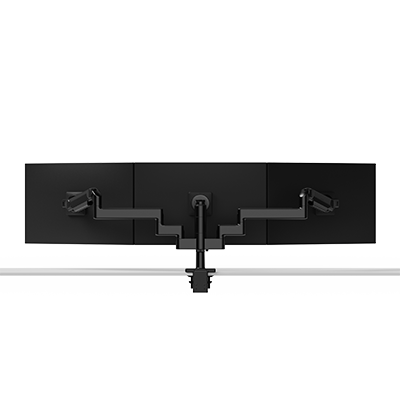 Bras support d’écrans triple M/Flex M8.1, liaisons dynamiques 4 po / 12 po, mât 12 po, VESA 100 × 100 mm