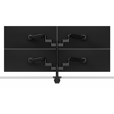Bras support d’écrans quadruple empilé (deux au-dessus de deux) M/Flex M8.1, liaison dynamique 4 po, mât 24 po, VESA 100 × 100 mm
